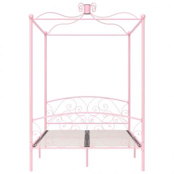 Himmelbett-Gestell Rosa Metall 140 x 200 cm