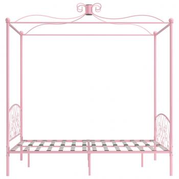 Himmelbett-Gestell Rosa Metall 140 x 200 cm
