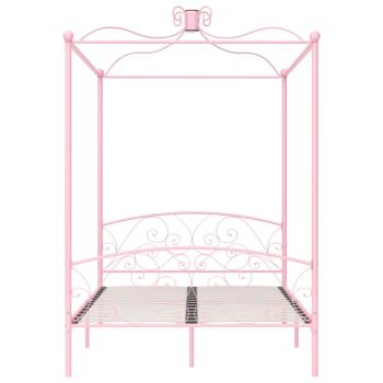 Himmelbett-Gestell Rosa Metall 140 x 200 cm