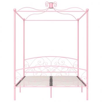 Himmelbett-Gestell Rosa Metall 160 x 200 cm