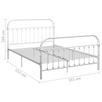 Bettgestell Weiß Metall 140×200 cm