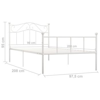 Bettgestell Weiß Metall 90×200 cm