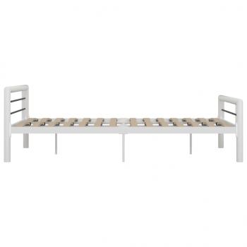Bettgestell Weiß und Schwarz Metall 120x200 cm