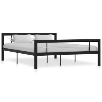 Bettgestell Schwarz und Weiß Metall 120x200 cm