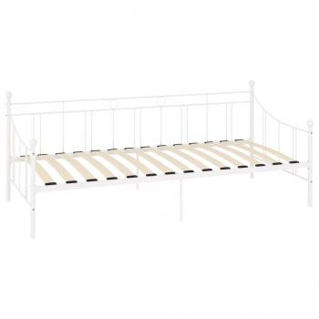 Tagesbett-Rahmen Weiß Metall 90×200 cm 