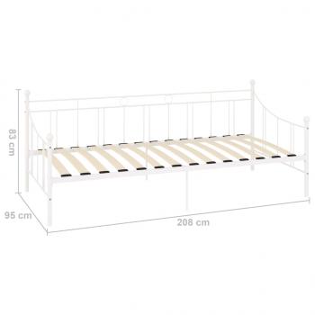 Tagesbett-Rahmen Weiß Metall 90×200 cm 