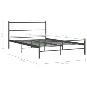 Bettgestell Grau Metall 120x200 cm