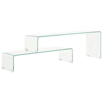 ARDEBO.de - 2-tlg. Couchtisch-Set 90x30x20/110x30x40 cm Hartglas 