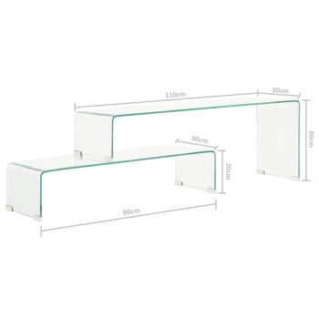 2-tlg. Couchtisch-Set 90x30x20/110x30x40 cm Hartglas 