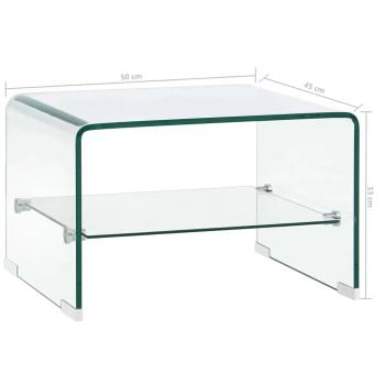 Couchtisch Transparent 50×45×33 cm Hartglas 