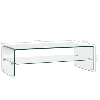 Couchtisch Transparent 98×45×31 cm Hartglas 