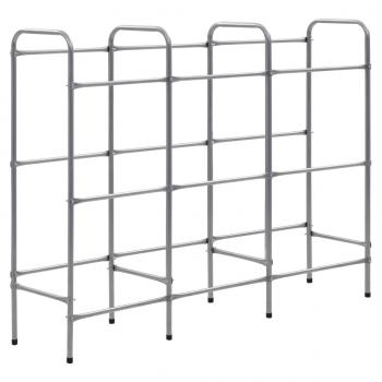 Kistenregal für 9 Kisten Silbern 145x33x116 cm Stahl