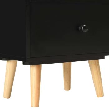 Nachttische 2 Stk. Schwarz 40 x 30 x 50 cm Kiefer Massivholz  