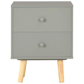 Nachttische 2 Stk. Grau 40 x 30 x 50 cm Kiefer Massivholz  