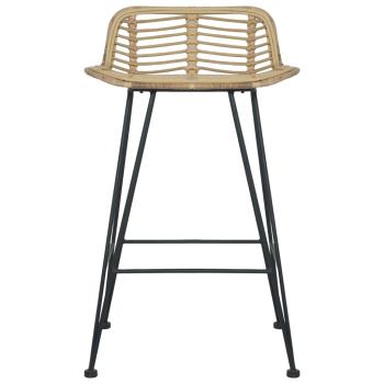 Barhocker 2 Stk. Rattan Natur   