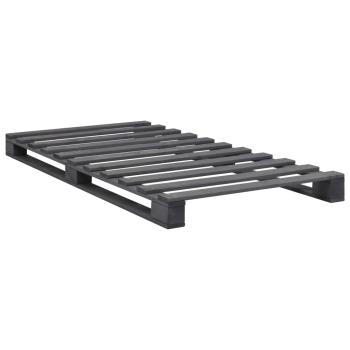 ARDEBO.de - Palettenbett Grau Massivholz Kiefer 100×200 cm