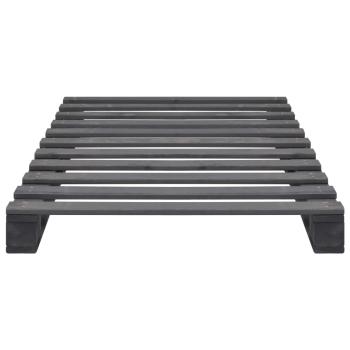 Palettenbett Grau Massivholz Kiefer 100×200 cm
