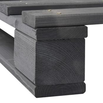 Palettenbett Grau Massivholz Kiefer 100×200 cm