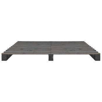 Palettenbett Grau Massivholz Kiefer 140×200 cm