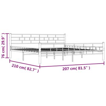 Bettgestell Schwarz Stahl 200x200 cm