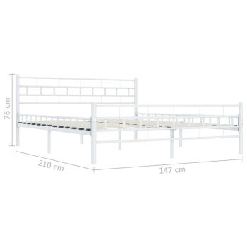 Bettgestell Weiß Metall 140×200 cm