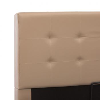 Stauraumbett Hydraulisch Cappuccino-Braun Kunstleder 120×200 cm
