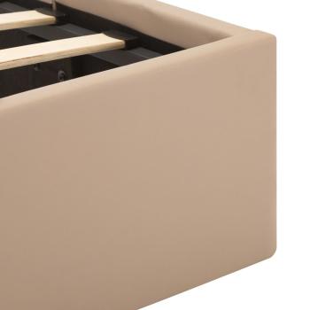 Stauraumbett mit LED Cappuccino-Braun Kunstleder 180×200cm