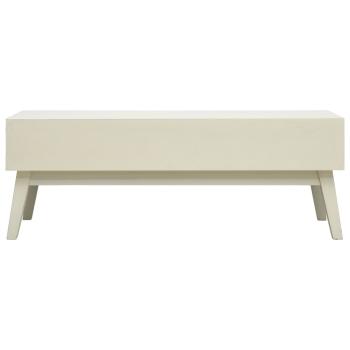 Couchtisch mit 2 Schubladen Schnitzerei Grau 110x50x40 cm Holz