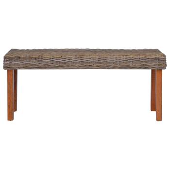 Sitzbank 110 cm Natur Kubu-Rattan und Massivholz Mango