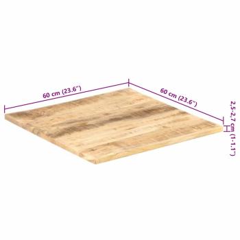 Tischplatte Massivholz Mango 25-27 mm 60x60 cm