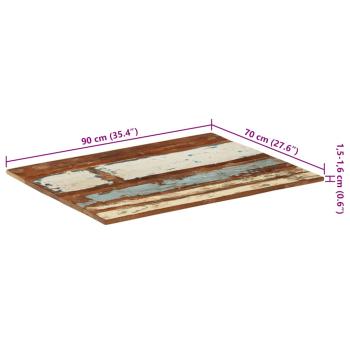 Tischplatte Rechteckig 70x90 cm 15-16 mm Altholz Massiv