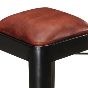 Barhocker 4 Stk. Schwarz Echtleder