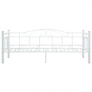 Tagesbett-Rahmen Weiß Metall 90×200 cm 