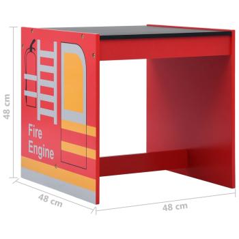 3-tlg. Kinder-Sitzgruppe Feuerwehrauto-Design Holz
