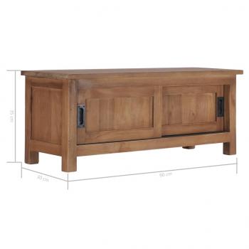 TV-Schrank 90×30×35 cm Massivholz Teak