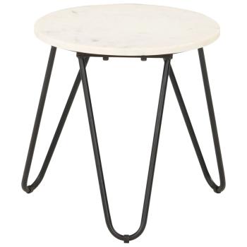ARDEBO.de - Couchtisch Weiß 40×40×40 cm Echtstein in Marmoroptik