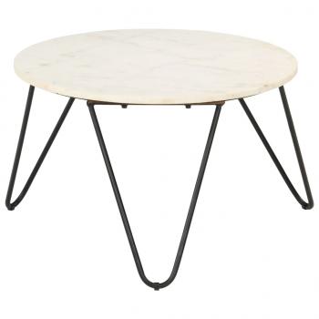 ARDEBO.de - Couchtisch Weiß 65x65x42 cm Echtstein in Marmoroptik