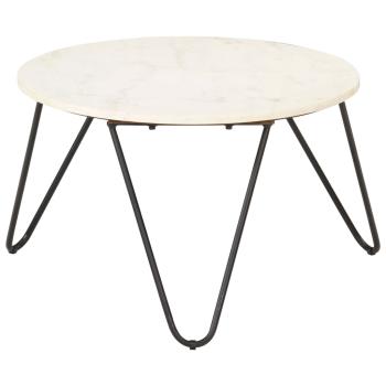 Couchtisch Weiß 65x65x42 cm Echtstein in Marmoroptik