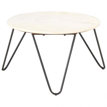Couchtisch Weiß 65x65x42 cm Echtstein in Marmoroptik