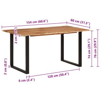 Esstisch 154x80x76 cm Massivholz Akazie