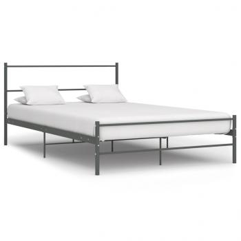 Bettgestell ohne Matratze Grau Metall 140×200 cm