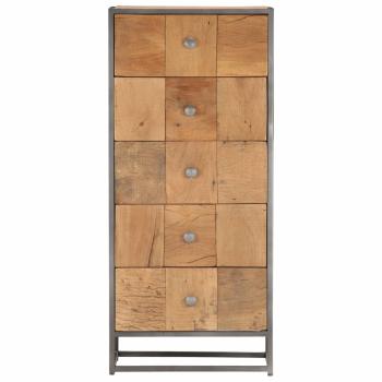 Highboard mit Schubladen 45x30x100 cm Altholz Massiv