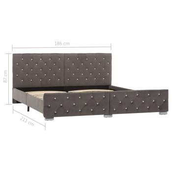 Bettgestell Grau Samt 180x200 cm