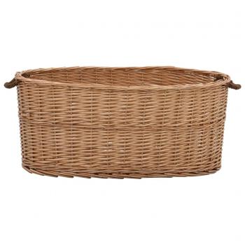 Holzkorb mit Tragegriffen 78 x 54 x 34 cm Natur Weide   