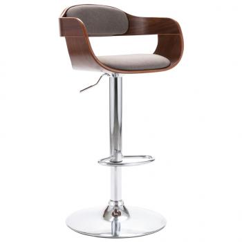 ARDEBO.de - Barhocker Sperrholz und Taupe Stoff