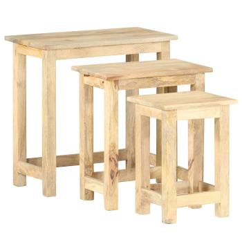Satztische 3 Stk. Massivholz Mango