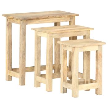 Satztische 3 Stk. Massivholz Mango