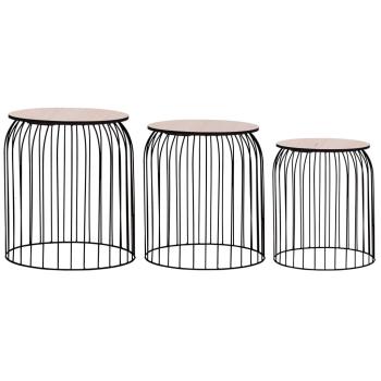 ARDEBO.de - Couchtische 3 Stk. Schwarz