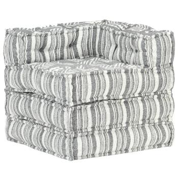 ARDEBO.de - Modularer Pouf Grau Gestreift Stoff