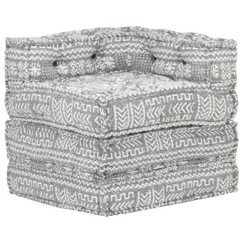 ARDEBO.de - Modularer Pouf Hellgrau Stoff 